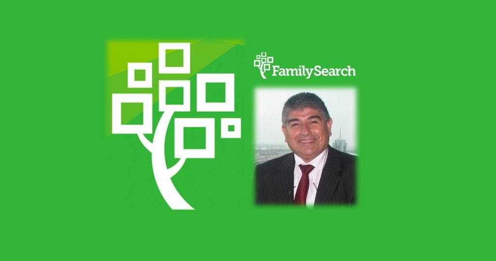 Photo of Manny Sanhueza with FamilySearch Logo
